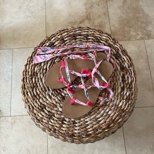 J Crew ankle wrap sandles